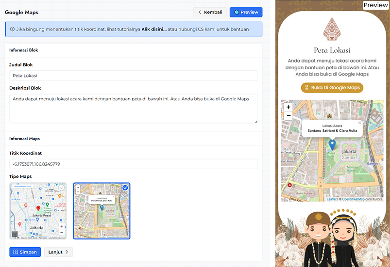 Google maps undangan digital - sribulink