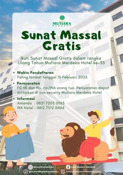 Hotel Mutiara Merdeka Pekanbaru Gelar Sunat Massal Gratis di Usia ke-35 Tahun